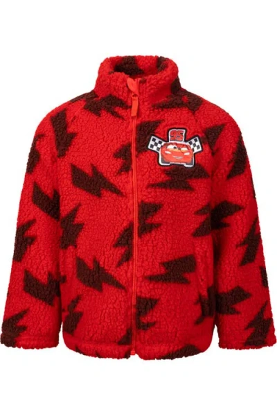 Disney Kids'  Cars Lightning Mcqueen Fleece Zip-up Jacket In Red