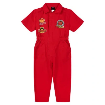 Disney Kids'  Cars Lightning Mcqueen Racing Cosplay One Piece Coverall In Red