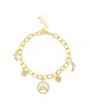 Disney Cinderella Crystal Chain Link Bracelet In Gold