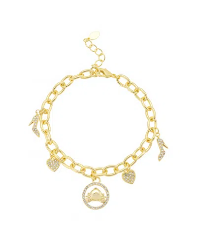 Disney Cinderella Crystal Chain Link Bracelet In Gold