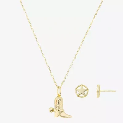 Disney Classics Cowboy Boot Womens 10k Gold Over Brass Star Toy Story Woody 2-pc. Jewelry Set In Yellow