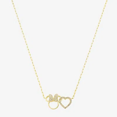 Disney Classics Womens 14k Gold Over Brass 16 Inch Paperclip Chain Necklace In Yellow