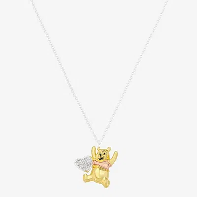 Disney Classics Womens Cubic Zirconia Heart 16 Inch Pendant Necklace In Multiple Colors