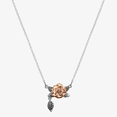 Disney Classics Womens Pure Silver Over Brass Flower 16 Inch Pendant Necklace In No Color1
