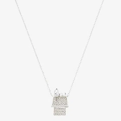 Disney Classics Womens Red Crystal Pure Silver Over Brass 16 Inch Pendant Necklace