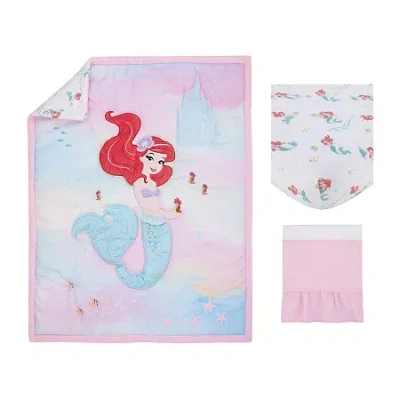 Disney Collection 3-pc. Ariel Crib Bedding Set In Multi
