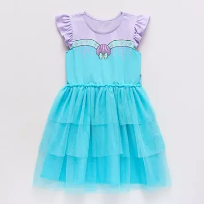 Disney Kids' Collection Ariel Seashell Glam Girls Dress Up Costume In Blue