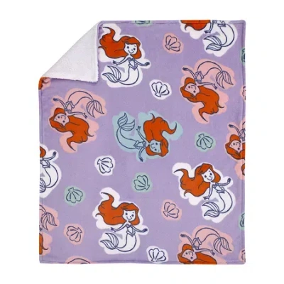Disney Collection Ariel The Little Mermaid Baby Blanket In Purple
