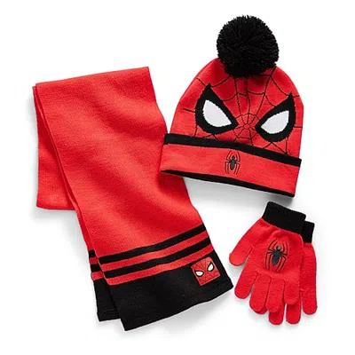 Disney Collection Big Kid Boys 3-pc. Spiderman Cold Weather Set In Red