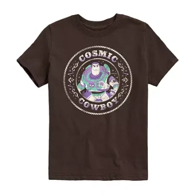 Disney Collection Big Kid Boys Crew Neck Short Sleeve Regular Fit Toy Story Graphic T-shirt In Brown