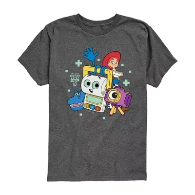 Disney Collection Big Kid Boys Crew Neck Short Sleeve Regular Fit Toy Story Graphic T-shirt In Gray