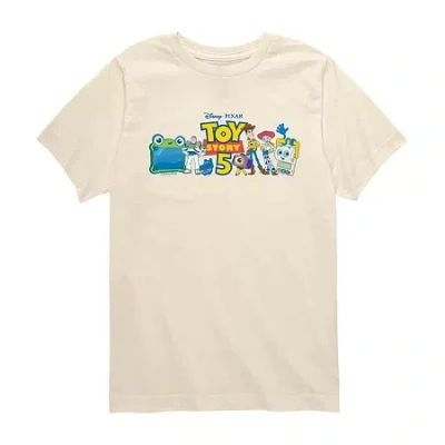 Disney Collection Big Kid Boys Crew Neck Short Sleeve Regular Fit Toy Story Graphic T-shirt In Neutral