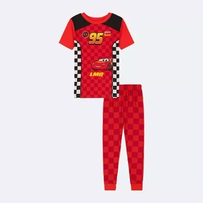 Disney Kids' Collection Boys Cars Crew Neck Short Sleeve 2-pc. Pajama Set In Red