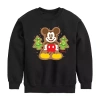 Disney Collection Boys Crew Neck Long Sleeve Mickey Mouse Sweatshirt In Black