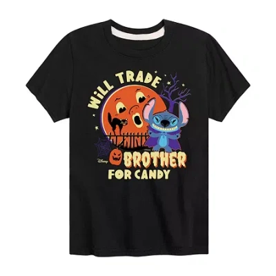 Disney Kids' Collection Boys Crew Neck Short Sleeve Graphic T-shirt In Black