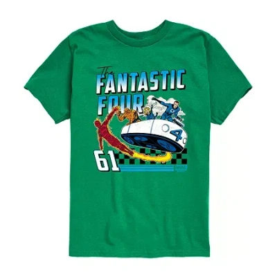 Disney Kids' Collection Boys Crew Neck Short Sleeve Marvel Graphic T-shirt In Green