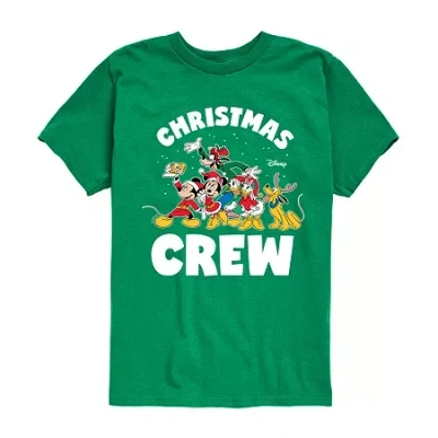 Disney Kids' Collection Boys Crew Neck Short Sleeve Mickey And Friends Mickey Mouse Graphic T-shirt In Green