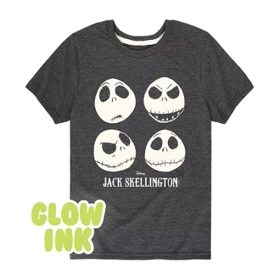 Disney Kids' Collection Boys Crew Neck Short Sleeve Nightmare Before Christmas Graphic T-shirt In Black