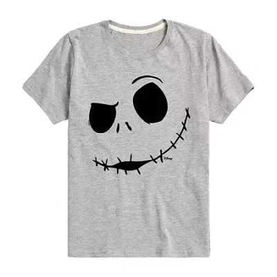 Disney Kids' Collection Boys Crew Neck Short Sleeve Nightmare Before Christmas Graphic T-shirt In Gray