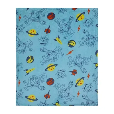 Disney Collection Buzz Lightyear Baby Blanket In Blue