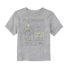 Disney Collection Buzz Lightyear Toddler Boys Crew Neck Short Sleeve Regular Fit Toy Story Graphic T-shirt In Gray