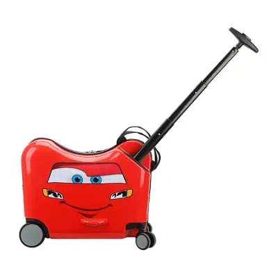 Disney Kids' Collection Cars 18 Inch Hardside Wheeled Water Resistant Luggage In Red