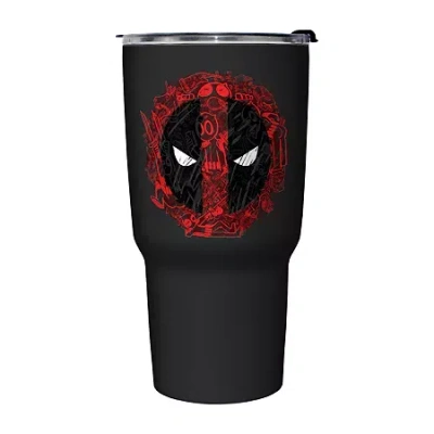 Disney Collection Deadpool Icons 27 oz Stainless Steel Travel Mug In Black