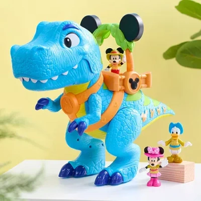 Disney Collection Dino Safari Giant Roarin' Dino Mickey Mouse Toy Playset In Transparent