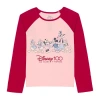 Disney Collection  100 Little & Big Girls Crew Neck Minnie Mouse Long Sleeve Graphic T-shirt In Red