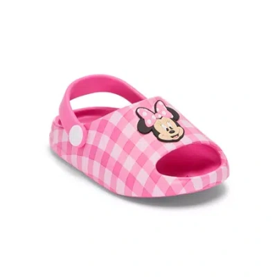 Disney Kids' Collection Girls Minnie Mouse Slide Sandals In Pink