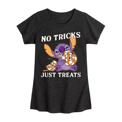 Disney Kids' Collection Girls Round Neck Short Sleeve Graphic T-shirt In Multi