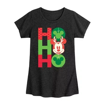 Disney Kids' Collection Girls Round Neck Short Sleeve Minnie Mouse Graphic T-shirt In Multi
