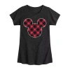 Disney Collection Girls Round Neck Short Sleeve Minnie Mouse Graphic T-shirt In Black
