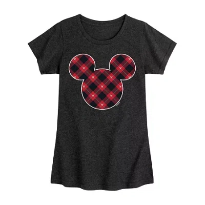 Disney Kids' Collection Girls Round Neck Short Sleeve Minnie Mouse Graphic T-shirt In Black