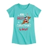 Disney Collection Girls Round Neck Short Sleeve Minnie Mouse Graphic T-shirt In Animal Print