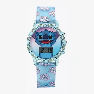 Disney Kids' Collection Lilo & Stitch Boys Blue Strap Watch Las4157jc