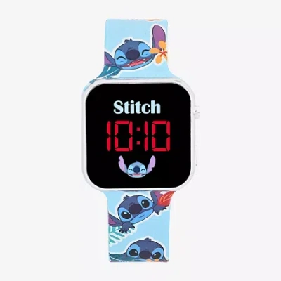 Disney Kids' Collection Lilo & Stitch Girls Blue Strap Watch Las4039jc