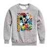 Disney Collection Little & Big Kid Boys Crew Neck Long Sleeve Mickey Mouse Sweatshirt In Gray