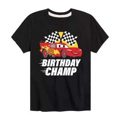 Disney Collection Little & Big Kid Boys Crew Neck Short Sleeve Cars Graphic T-shirt In Brown