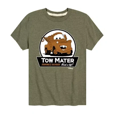 Disney Collection Little & Big Kid Boys Crew Neck Short Sleeve Cars Graphic T-shirt In Blue