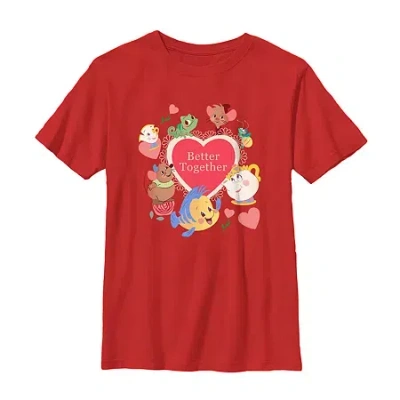 Disney Collection Little & Big Kid Boys Crew Neck Short Sleeve Graphic T-shirt In Red