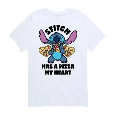 Disney Collection Little & Big Kid Boys Crew Neck Short Sleeve Lilo & Stitch Graphic T-shirt In Animal Print