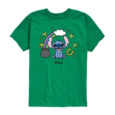 Disney Collection Little & Big Kid Boys Crew Neck Short Sleeve Regular Fit Graphic T-shirt In Green