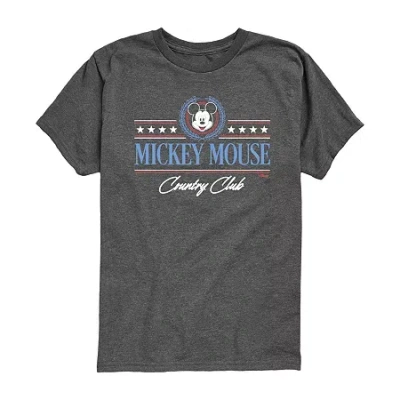 Disney Collection Little & Big Kid Boys Crew Neck Short Sleeve Regular Fit Graphic T-shirt In Black
