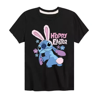 Disney Collection Little & Big Kid Boys Crew Neck Short Sleeve Regular Fit Graphic T-shirt In Black