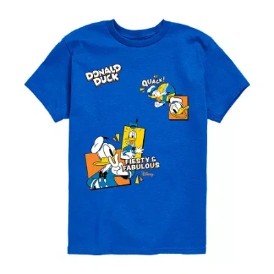 Disney Collection Little & Big Kid Boys Crew Neck Short Sleeve Regular Fit Graphic T-shirt In Blue