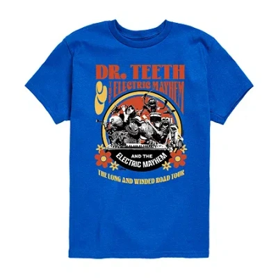 Disney Collection Little & Big Kid Boys Crew Neck Short Sleeve Regular Fit Graphic T-shirt In Blue