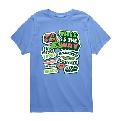 Disney Collection Little & Big Kid Boys Crew Neck Short Sleeve Regular Fit Graphic T-shirt In Blue