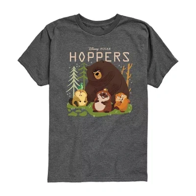 Disney Collection Little & Big Kid Boys Crew Neck Short Sleeve Regular Fit Graphic T-shirt In Gray