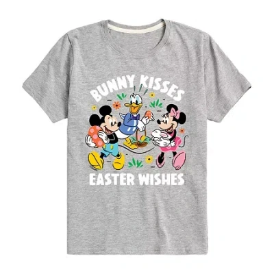 Disney Collection Little & Big Kid Boys Crew Neck Short Sleeve Regular Fit Graphic T-shirt In Gray